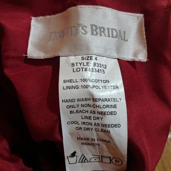 David's Bridal Red Strapless Dress - Picture 5 of 5